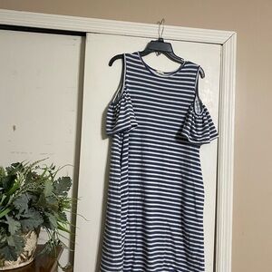 1.4.3. Story by Line Up Blue and White Sheath Mini Dress